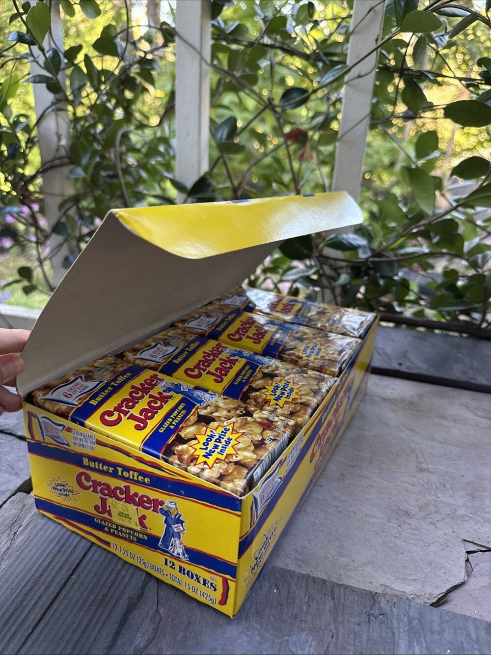 Vintage 1996 Cracker Jack Butter Toffee Display Box 12 Sealed Boxes Toys Borden⁠